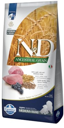 Farmina N/D Low Grain Puppy Lamb and Blueberry Medium/Maxi 12 kilograms