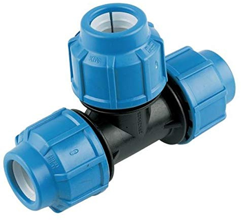 FLOPLAST MDPE 32mm x 32mm x 25mm Reducing Tee - Pack of 2
