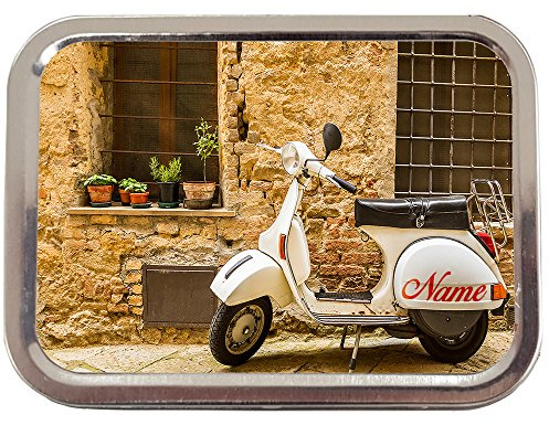 Personalised Vespa Lambretta Scooter Sh272 2oz Tobacco Tin | Baccy Storage | Pill Box | Cigarette Rolling Stash Can