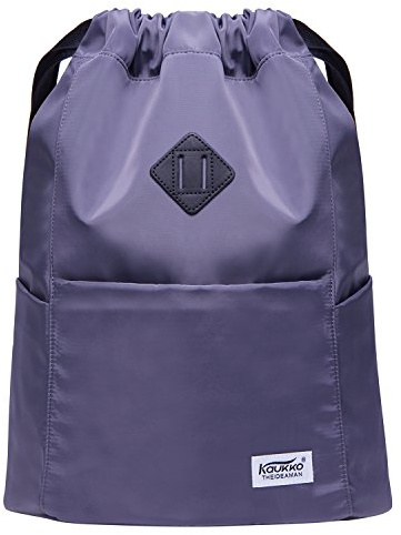 KAUKKO Kordelzug Turnbeutel mit Innentasche Sack Schultasche Sportrucksack Gym Bag