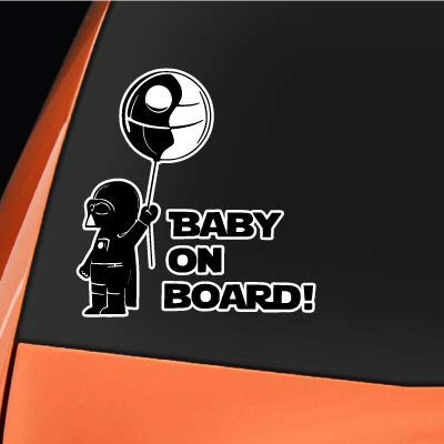Epic Modz Inspired Baby On Board Vinyl-Aufkleber für Auto, Van, LKW, Fahrrad, Stoßstangenaufkleber, Sicherheit für Kinder, Schwarz