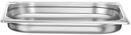 HENDI Gastronormbehälter, Temperaturbeständig von -40° bis 300°C, Heissluftöfen-Kühl- und Tiefkühlschränken-Chafing Dishes-Bain Marie, Stapelbar, 3L, GN 2/3, 354x325x(H)40mm, Edelstahl