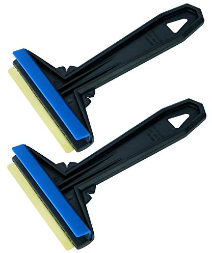Eiskratzer Auto [2 Stück] - TESTSIEGER 2024* - schnell, mühelos & schonend - Murska Scheibenkratzer Auto Messing - effizienter Schneekratzer Auto - Premium HIPS & Messingklinge - Finnland Schwarz-Blau