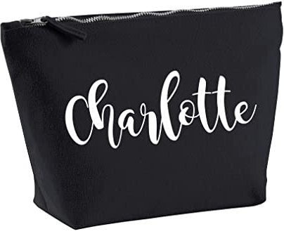 Trousse personnalisée noire, marquage prénom, existe en 2 tailles, trousse de toilette, prénom, cadeau anniversaire, cadeau femme, trousse bijoux, cadeau personnalisé