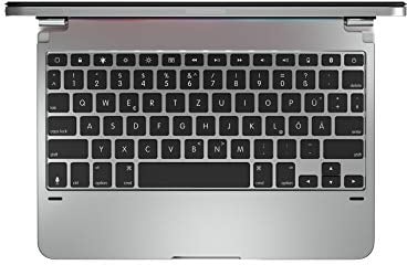 BRYDGE 11 Pro, Hochwertige Bluetooth Tastatur aus Aluminium für das iPad Pro 11 (2018 & 2020), deutsches Layout QWERTZ, inklusive magnetischem iPad Cover, silber