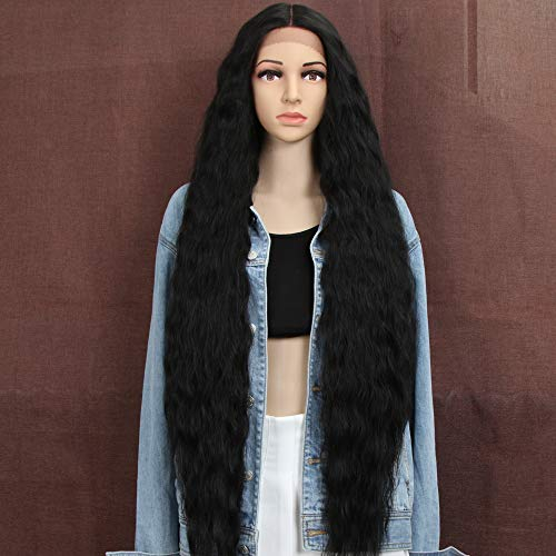 Style Icon Lace Front Perücken Perücken 100cm lang gewellt Synthetische Perücken für Frauen Low Medium Part Hitzebeständige Fasern Lace Front (1B)