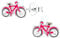 Bungsa Fahrrad Ohrstecker Damen aus 925 Silber pink