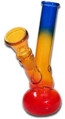 bong-discount Wasserpfeife, Glas-Bong | 14 cm, NS 14 (14,5mm) | Rasta | Glas | Jamaican Dreams