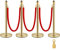 Mophorn Ausziehbarer Klebebandhalter, 4 Set, Sicherheitsbarrieren mit 3 Saiten, Seillänge: 1,5 m, goldfarben