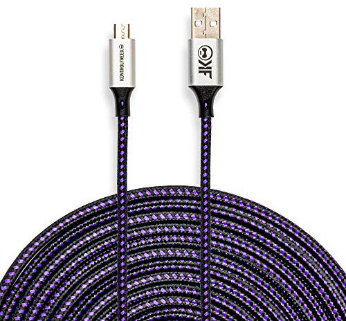 KontrolFreek 12ft Micro USB Gaming Cable for PlayStation 4 (PS4), Xbox One Controller, PC, Android, Smartphones and More