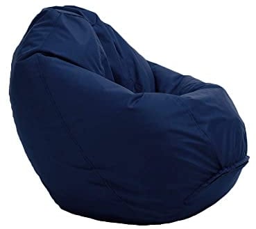 Bruni Sitzsack Classico L in Blaugrau – XL Sitzsack mit Innensack zum Lesen, Abnehmbarer Bezug, lebensmittelechte EPS-Perlen als Bean-Bag-Füllung aus Deutschland