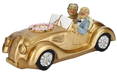 Different Gift 50th Anniversary Resin Statues - Wedding Anniversary Car Elderly Couple Figurines Collectibles, Cake Topper for Parents (Standing)