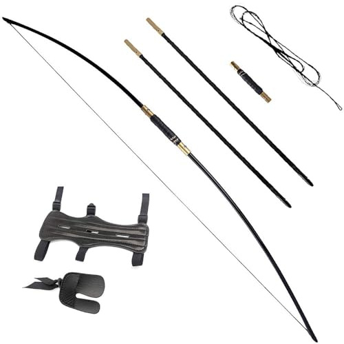 ZSHJGJR Traditioneller Langbogen Handgefertigt Recurvebogen Takedown Jagd Bogen 25-70lbs Bogenschießen Reiterbogen Sportbogen Erwachsene Holzbogen zum Jagen und Schießen (35lbs)