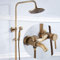 MFLASMF Retro Bronze Duschsystem Duscharmatur mit höhenverstellbarer Duschstange 82~112 cm, Überkopf-Duschschlauch (150 cm) Duschset Regen-Duschset