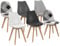 IDMarket - Lot de 6 chaises scandinaves SARA Gris foncé, Gris Clair, Blanc, Noir et patchworks Noirs, Gris et Blancs