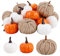 Calabazas artificiales, 22 piezas surtidas de mini calabazas, naranja, blanco, calabaza, cosecha de otoño, mini calabazas falsas para Halloween, acción de gracias, bodas, fiestas, decoración de mesa