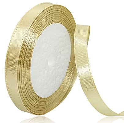 Gold Satinband 10mm x 22Meters Schleifenband Gold Geschenkband Dekoband Stoffband für Geschenk, Basteln, Nähprojekte, Haarschleifen, Brautstrauß, Hochzeits Dekoration