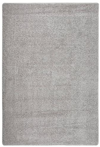 vidaXL Shaggy Teppich mit Latexrücken Langflor Hochflor Wohnzimmerteppich Flurteppich Läufer Wohnzimmer Flur Hellgrau 140x200cm rutschfest