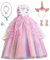 Vestito Principessa Bambina, Principessa Vestiti con Collana Set, Costume da Cosplay Unicorno Bambina Ragazza,Vestito Fantasia per Halloween Carnevale Cosplay Compleanno Natale Festa (110)