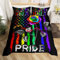 Gay Pride Bettbezug Queen, LGBT Pride Zubehör, Regenbogenflaggen, Bettwäsche-Set für Jungen, Mädchen, Frauen, Herren, Tagesdeckenbezug, 3 Stück