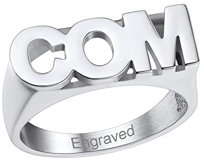 Custom4U Personalisierter Alphabet Siegelring Silber Herren Damen A-Z 26 Buchstaben Fingerring mit Gravur Unisex Namensring Siegelring für Verlobungsring Hochzeitsring Ewigkeitsring