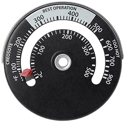 ZYWUOY 2 Stück Magnetisches Ofen-Thermometer, Feuerofen-Thermometer, Messgerät für Holzscheite, Kaminofen, Temperaturmesser für Rauchrohr, Holzbrenner, BBQ