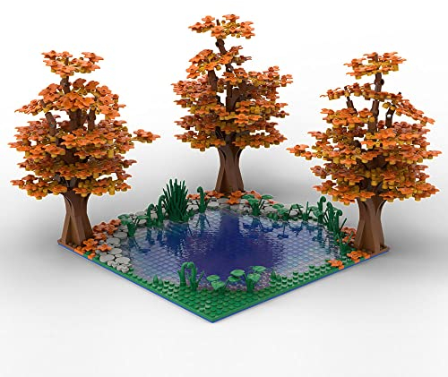 YLtremker MOC Dschungel Landschaft Bausteine mit Bauplatten, 1533 Teile Bäume und Seen Pflanzen Wald Bäume Zubehör