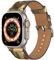 Docco Jette Correa de cuero compatible con Apple Watch Band 49mm,45mm,44mm,42mm(Camo-Plata)