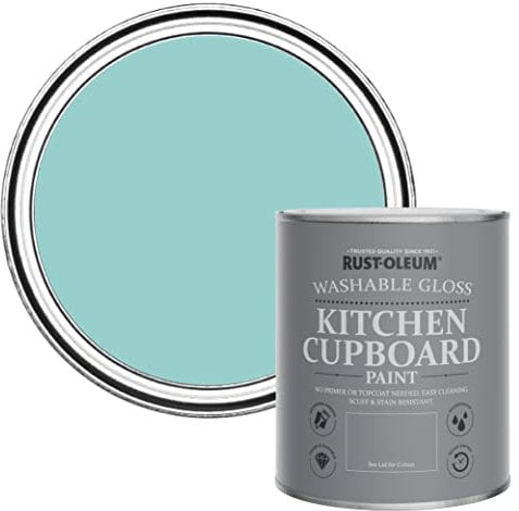 Rust-Oleum Blue Kitchen Cupboard Paint in Gloss Finish - Teal 750ml