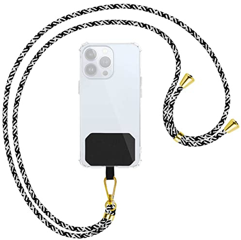 mtb more energy® Universal Handykette - Safari - Metallteile Farbe Gold - kompatibel mit vielen Handyhüllen - Band Seil Kordel zum Umhängen