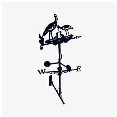 QEM Girouette de Toit Graphique modèle Cigogne avec Support Universel