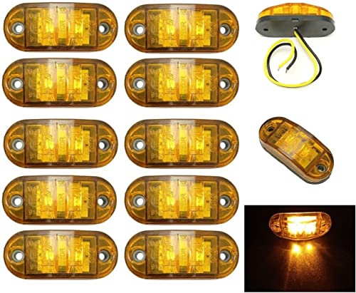 10 x LED Begrenzungsleuchten 24volt Positionsleuchten Anhänger LKW PKW Orange Gelb E4