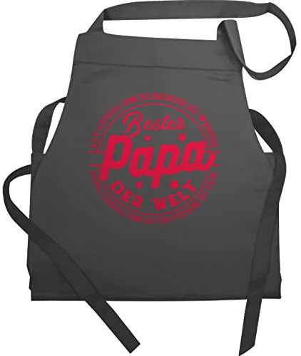 Schürze Geschenk - zum Vatertag - Alt genug um es besser zu wissen - Jung genug um es trotzdem zu tun - Bester Papa - 60x87 - Anthrazit - männertag dad kochschürzen vatertags vater grillschürze