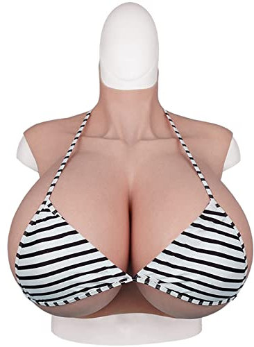 XSWL Silikonbrust bildet Brustplatten gefälschte Brüste für Crossdresser G/H/K -Tasse Silikon gefüllte Brustplatte für Luftwiderstandkönigin,Color 2,H Cup