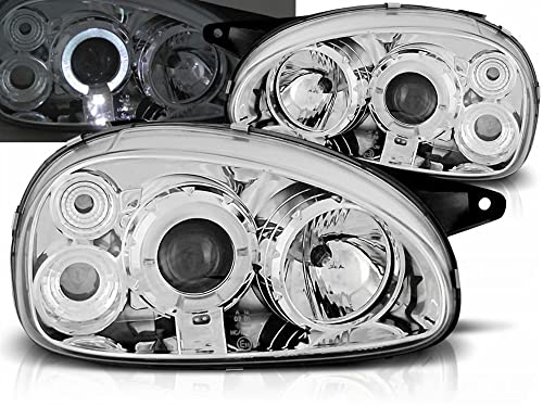 Tuning-Tec Angel Eyes Scheinwerfer Set in chrom für Opel Corsa B 02.93-10.00