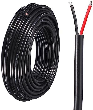sourcing map 20AWG Elektrischer Draht 2 x 0,52 mm² Strom Kabel 20 Meter Silikon Erdkabel Schlauchleitung Gerätekabel UL2464 2 adrig Kupfer Verlängerungskabel Feuchtraumkabel Lautsprecherkabel