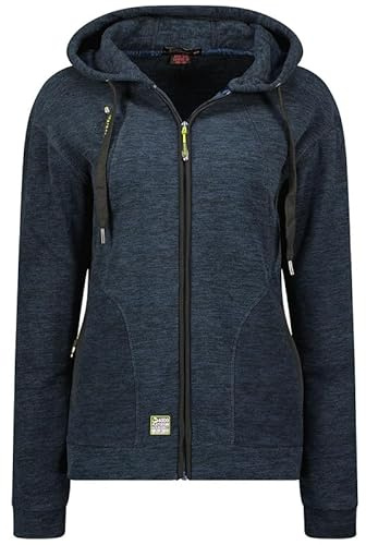Geographical Norway Twelve Lady - Fleecejacke Damen Frauen Warm Schließen Zip - Jacke Fleece Herbst Winter Frühling Warm Frauen - Long Sleeve Pullover Weich Komfort Outdoor (Marineblau L)