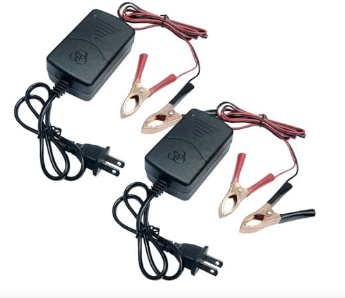 Generic 2PC 12V 1A Car Battery Charger & Maintainer for Boats, Motorcycles, ATVs, Riding Mowers & Car Truck SUV RV with Smart 3 Stage Charging & Power Indicator