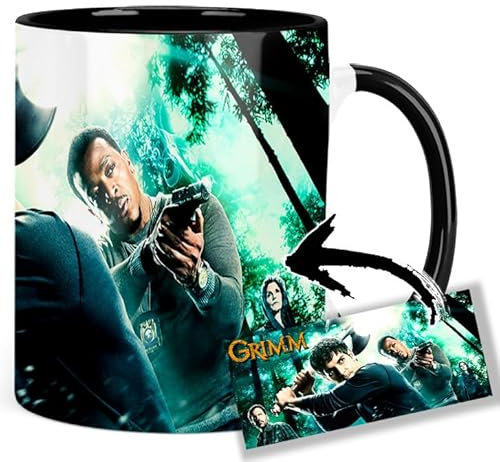Grimm David Giuntoli Silas Weir Mitchell Russell Hornsby Tasse Innen & Henkel Schwarz Keramikbecher Mug