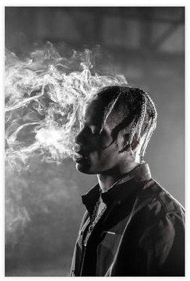 OffsuM Travis Scott Smokes Leinwand-Poster, Wandkunst, Dekor, Bild, Gemälde für Wohnzimmer, Schlafzimmer, Dekoration, ungerahmt, 60 x 90 cm