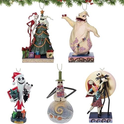 YOOYEH Gorros Divertidos de Pesadilla Antes de Navidad - 5 Adornos Decorativos para Fiestas y Regalos