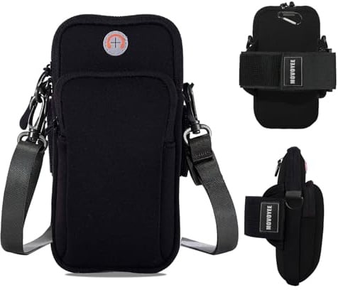 MOVOYEE Phone Holder for Running Armband, Cell Phone Purse Small Crossbody Bags for Women Men Kids Pouch,iPhone 11 12 13 14 15 16e 16 Pro Max Xs X Xr Plus Mini Galaxy Ultra Plus S25 Note 20 Arm Bands