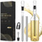 ecooe 5-in-1 Weinkühlstab Set mit Ausgießer, 2 Stück Edelstahl Weinkühler Stab, Stopper, Folienschneider, Weinkühler Set Wein Kühlstab als Geburtstag Geschenke für Weinliebhaber Manner Frauen