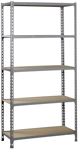 PROREGAL Schwerlastregal Big MULI | HxBxT 200x100x50cm | 5 Fachböden | Fachlast 150kg | Grau | Lagerregal Kellerregal Werkstattregal Metallregal Fachbodenregal Steckregal