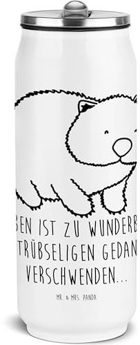 Mr. & Mrs. Panda Getränkedosen Trinkflasche Wombat - Geschenk, Australien, Tiere, lustige Sprüche, Spruch, Tiermotive, Motivation, Gute Laune