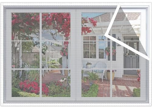 Insektenschutzgitter für Fenster, kratzfest, einfach anzubringen und zu entfernen, kein Bohren erforderlich, perfekt für verschiedene Fenstertypen, 155 x 160 cm, weiß