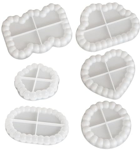 JS MOLD 6 Stück Bubble Tray Form Untersetzer Silikonformen,Silikonformen Gießformen Tablett,Bubble Epoxidharz Formen Untersetzer Resin Silikon Tablett Untersetze Gießform
