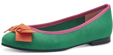 MARCO TOZZI Women's Damen Ballerinas 2-22195-42 Ballet Flat, Leaf Green, 6 UK