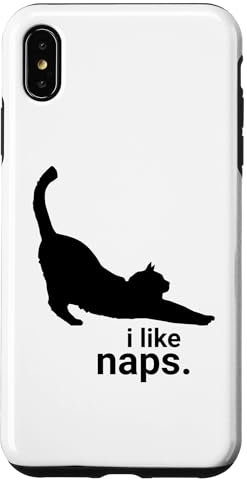 iPhone XS Max FUNNY CAT I Like Naps Cute Kitten Silhouette Case