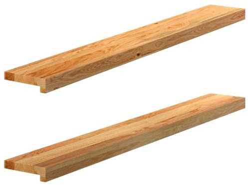 vidaXL Fensterbänke 2 Stk. Hellbraun 120x15x2 cm Massivholz Eiche, Fensterbrett, Holz Treppenstufe, Holz Fensterbrett, Fensterbank Eichenholz
